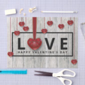 Hout Moderne Rustige Valentijnsdag LOVE Red Hearts Tissuepapier (Craft)