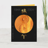 Hout Monkey 1944 2004 Fire Aries Birthday C Kaart (Voorkant)