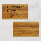 Hout Monogram C Visitekaartje (Voorkant / Achterkant)