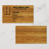 Hout Monogram H Visitekaartje (Voorkant / Achterkant)