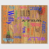 Hout Naam Collage 🎁 Verbazingwekkende Word Cloud  Cadeaupapier (Vlak)