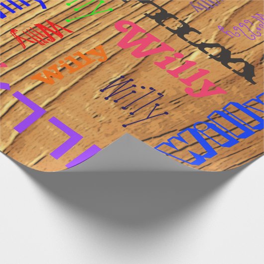 Hout Naam Collage 🎁 Verbazingwekkende Word Cloud  Cadeaupapier (Hoek)