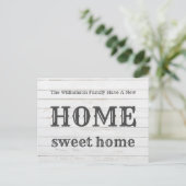 Hout New Home Sweet Home|Moving Announding Briefkaart (Staand voorkant)