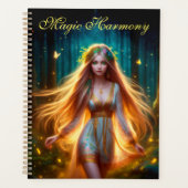 Hout nimf fee meisje goud helder bos bloemen planner (Voorkant)