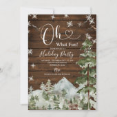 Hout Oh wat leuk! Kerst Bloemen Vakantie Winter Kaart (Voorkant)