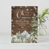 Hout Oh wat leuk! Kerst Bloemen Vakantie Winter Kaart (Staand voorkant)