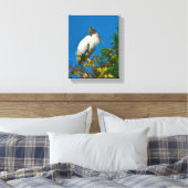 Hout Ooievaar in een Boom Canvas Afdruk (Insitu (Slaapkamer))