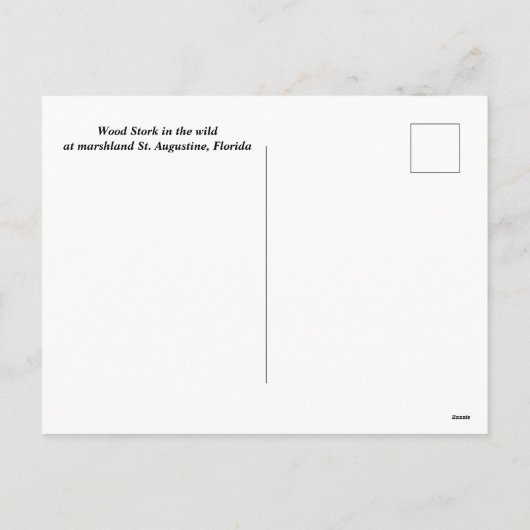 Hout Ooievaar in het wild Feestdagenkaart (Achterkant)