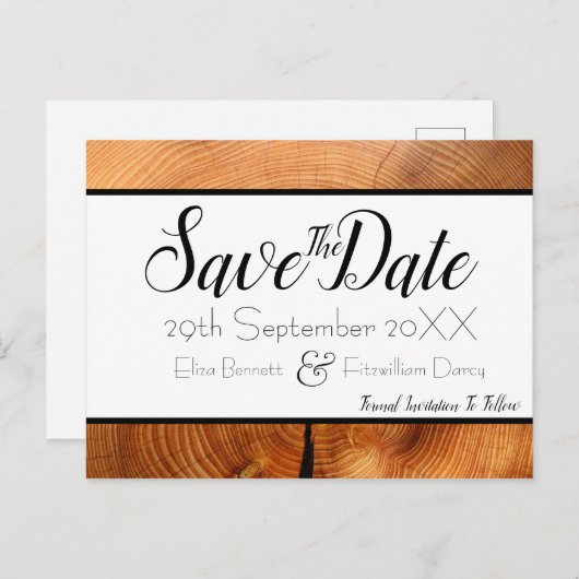 Hout Opslaan in het Briefkaart Datum (Voorkant / Achterkant)