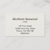 Hout Oude Bark Aangepast botanisch  Visitekaartje (Achterkant)