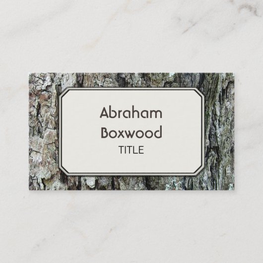 Hout Oude Bark Aangepast botanisch  Visitekaartje (Voorkant)