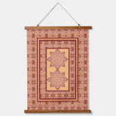 Hout Overgoten Wandtapijt Perzik en Mauve Hangend Wandkleed (Voorkant)