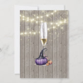 Hout Paarse Pompoen Carriage Brunch & Bubbly Kaart (Achterkant)