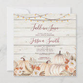 Hout Pampas Grass Pumpkin Herfst in Love Shower Kaart (Voorkant)