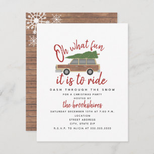 Hout paneel auto kerstboom op wat leuk feest kaart