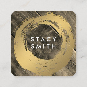 Hout-paneelgoud geborsteld vierkante visitekaartje
