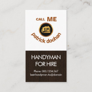Hout Panel Smilling Handyman Face Carpenter Visitekaartje