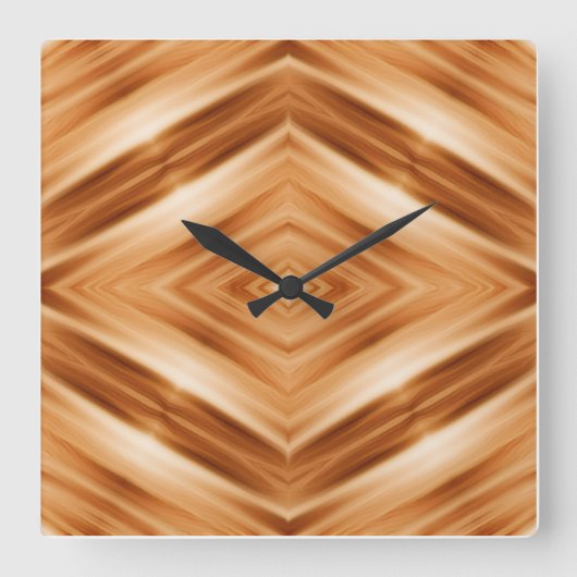 Hout Patroon Kunst - Moderne stijl Vierkante Klok (Voorkant)