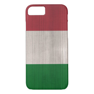 Hout Patroon met gegraveerde Italië Vlag Case-Mate iPhone Case