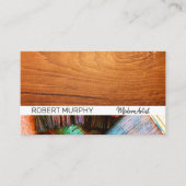 Hout | Penselen verven Visitekaartje (Voorkant)