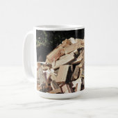 Hout Pile buiten Koffiemok (Voorkant links)