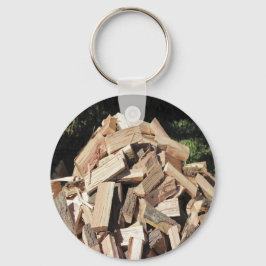 Hout Pile buiten Sleutelhanger