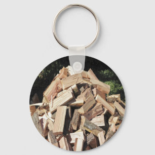 Hout Pile buiten Sleutelhanger