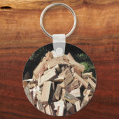 Hout Pile buiten Sleutelhanger (Voorkant)