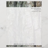 Hout Pine Bark Botanisch Aangepast adres Gepersonaliseerd Briefhoofd (Voorkant)