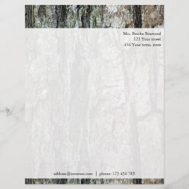 Hout Pine Bark Botanisch Aangepast adres Gepersonaliseerd Briefhoofd