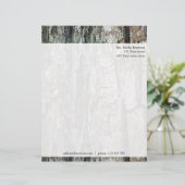 Hout Pine Bark Botanisch Aangepast adres Gepersonaliseerd Briefhoofd (Staand voorkant)