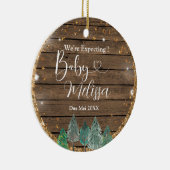 Hout Pine Tree We verwachten ouders Keramisch Ornament (Rechts)