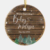 Hout Pine Tree We verwachten ouders Keramisch Ornament (Voorkant)