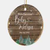 Hout Pine Tree We verwachten ouders Keramisch Ornament (Links)