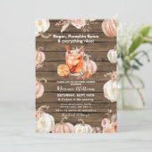 Hout pompoen specerij en alles mooi Baby shower Kaart (Staand voorkant)