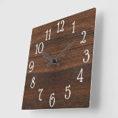 Hout Print Clock Vierkante Klok (Hoek)