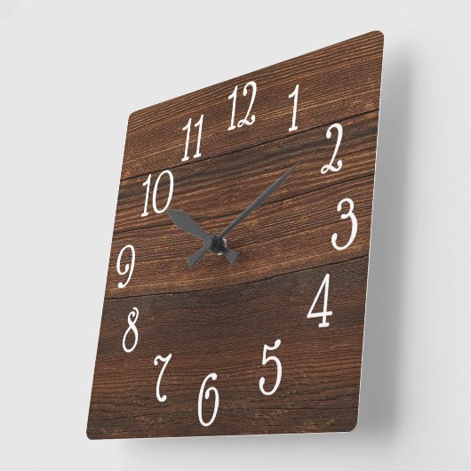 Hout Print Clock Vierkante Klok (Hoek)