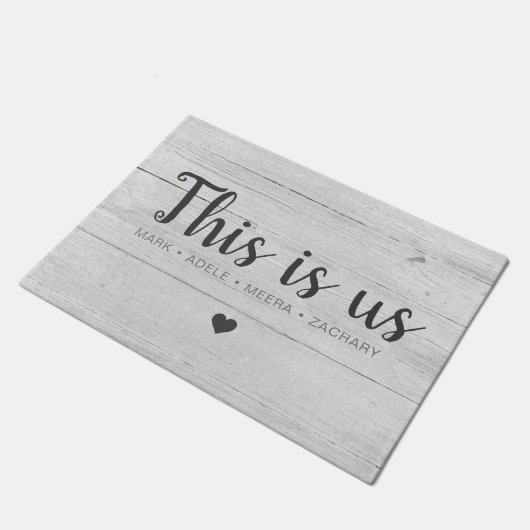 Hout print Dit is ons hart Deurmat (Schuin)