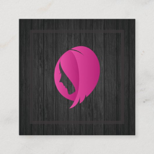 Hout | Professionele Haarstylist Vierkante Visitekaartje (Voorkant)