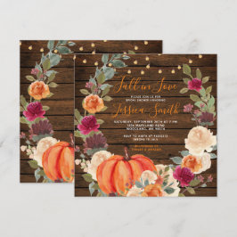 Hout Pumpkin Oranje Herfst in Love Vrijgezellenfee Kaart