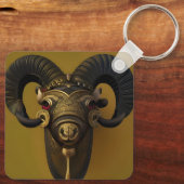 Hout Ram Sleutelhanger (Achterkant)