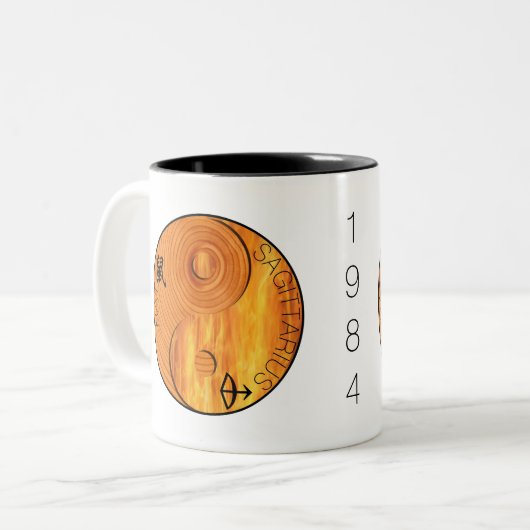 Hout Rat 1924 1984 Sagittarius zodiac Birthday Mok (Voorkant links)