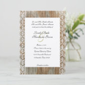 Hout Rings Shabby Lace Heart Weddenschap Kaart (Staand voorkant)