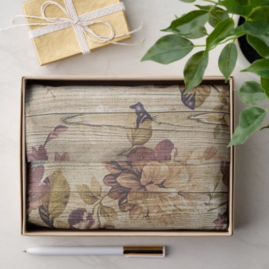 Hout Roos Matig plantgoed Tissuepapier (Geschenk)