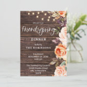 Hout Roze en PerzikFloral met licht Kaart (Staand voorkant)