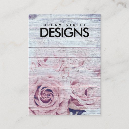 Hout  Rozen Kaart voor oorscherm Visitekaartje (Voorkant)