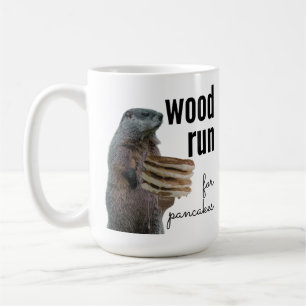 Hout Run voor pannenkoeken (met Woodchuck) Koffiemok