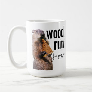 Hout Run voor Pizza (met Woodchuck) Koffiemok