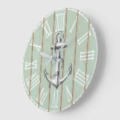  hout Rustic Anchor Nautical Grote Klok (Hoek)