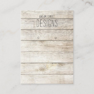Hout Rustic Earring Display Card Visitekaartje